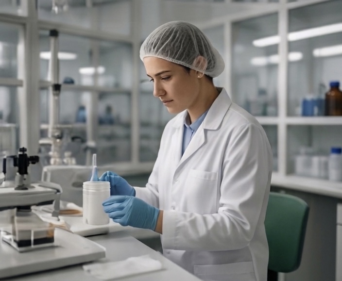 Farmacêutica em laboratório
